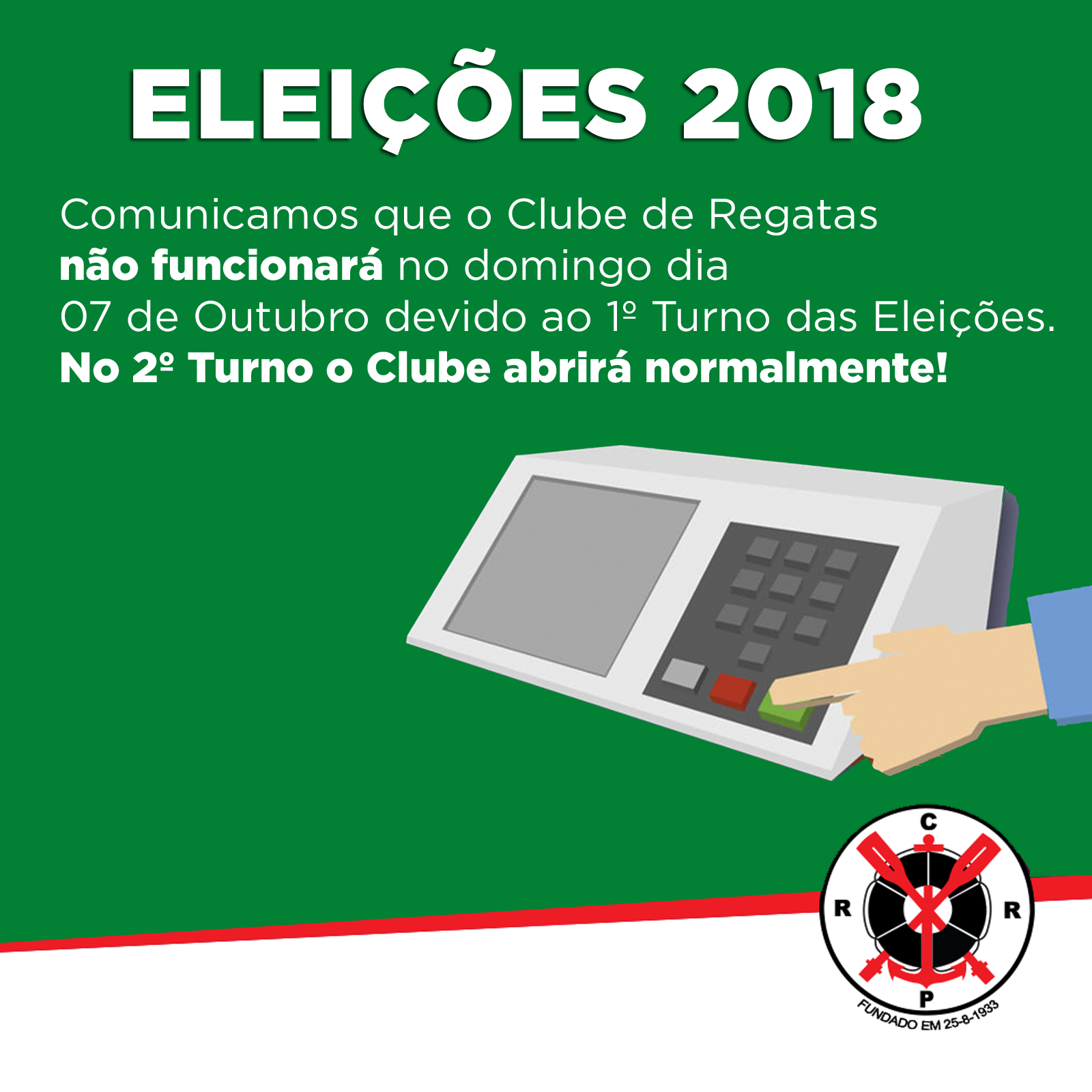 Comunicado – Eleições 2018