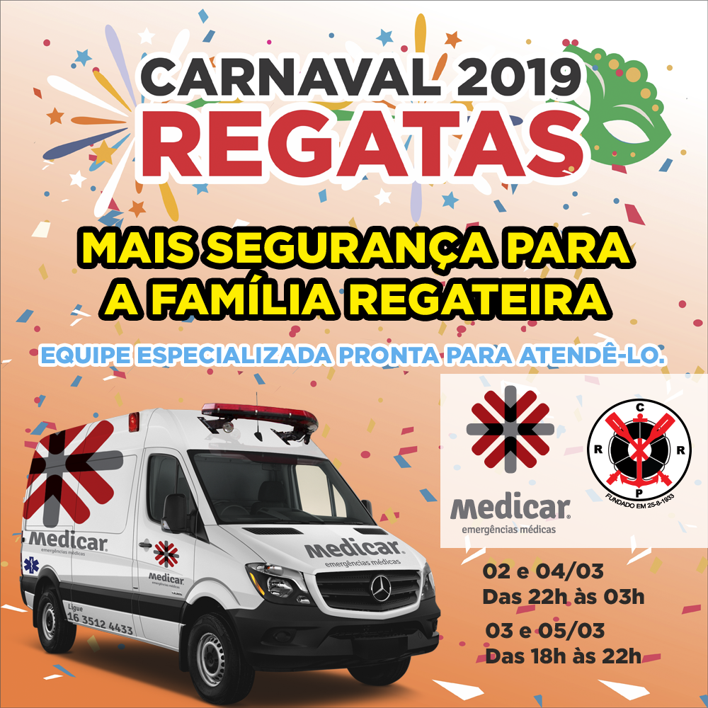 Regatas e Medicar juntos no Carnaval 2019