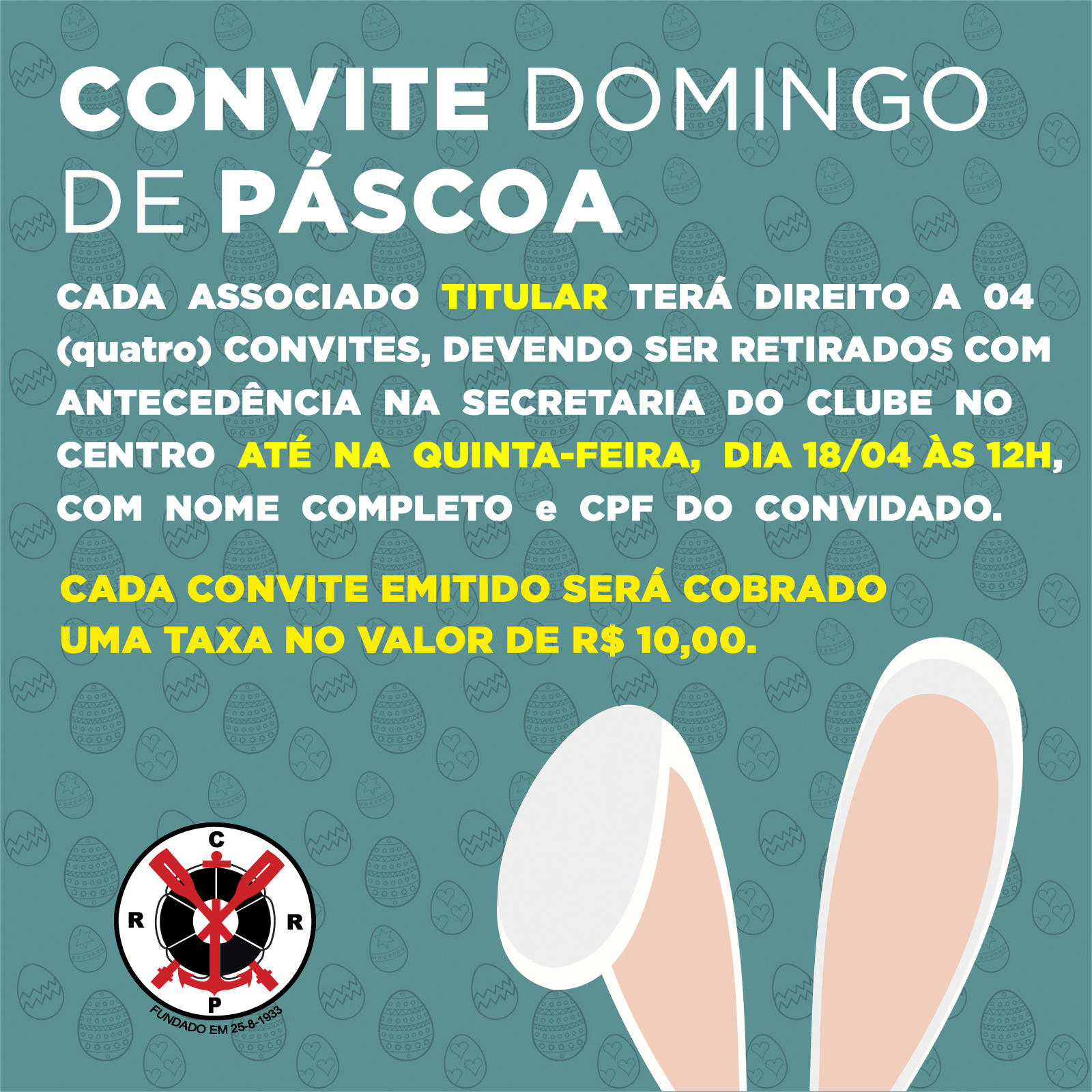 Convite Domingo de Páscoa 2019