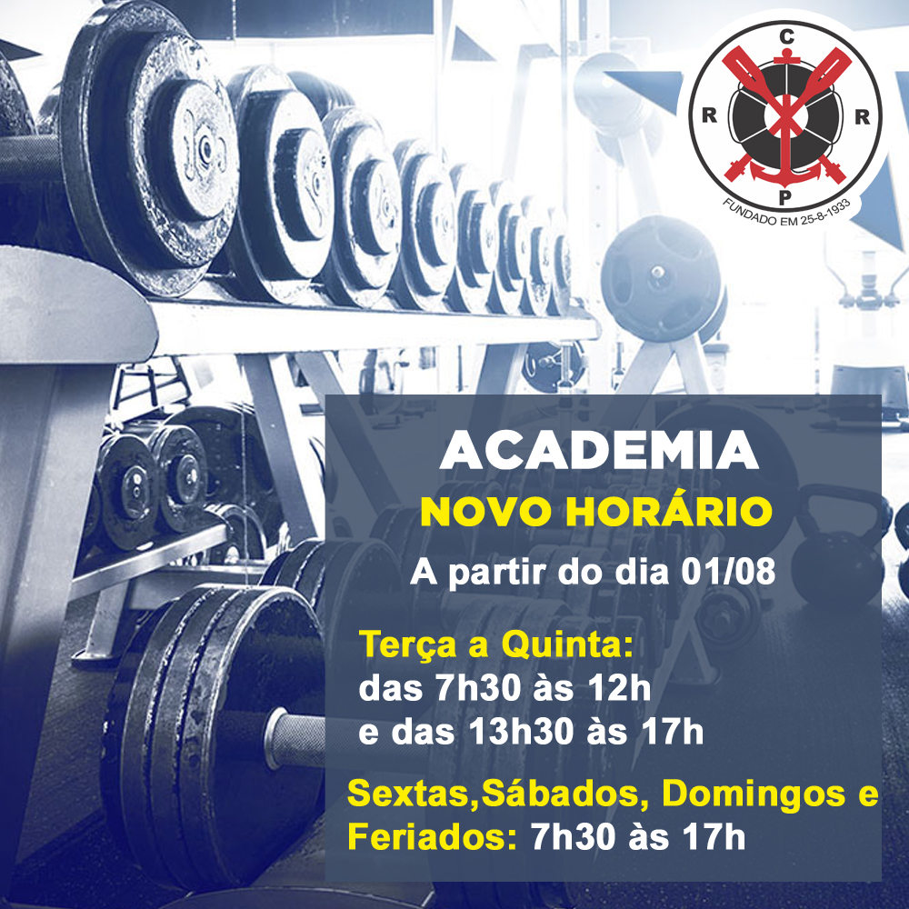 Academia – Novo Horário