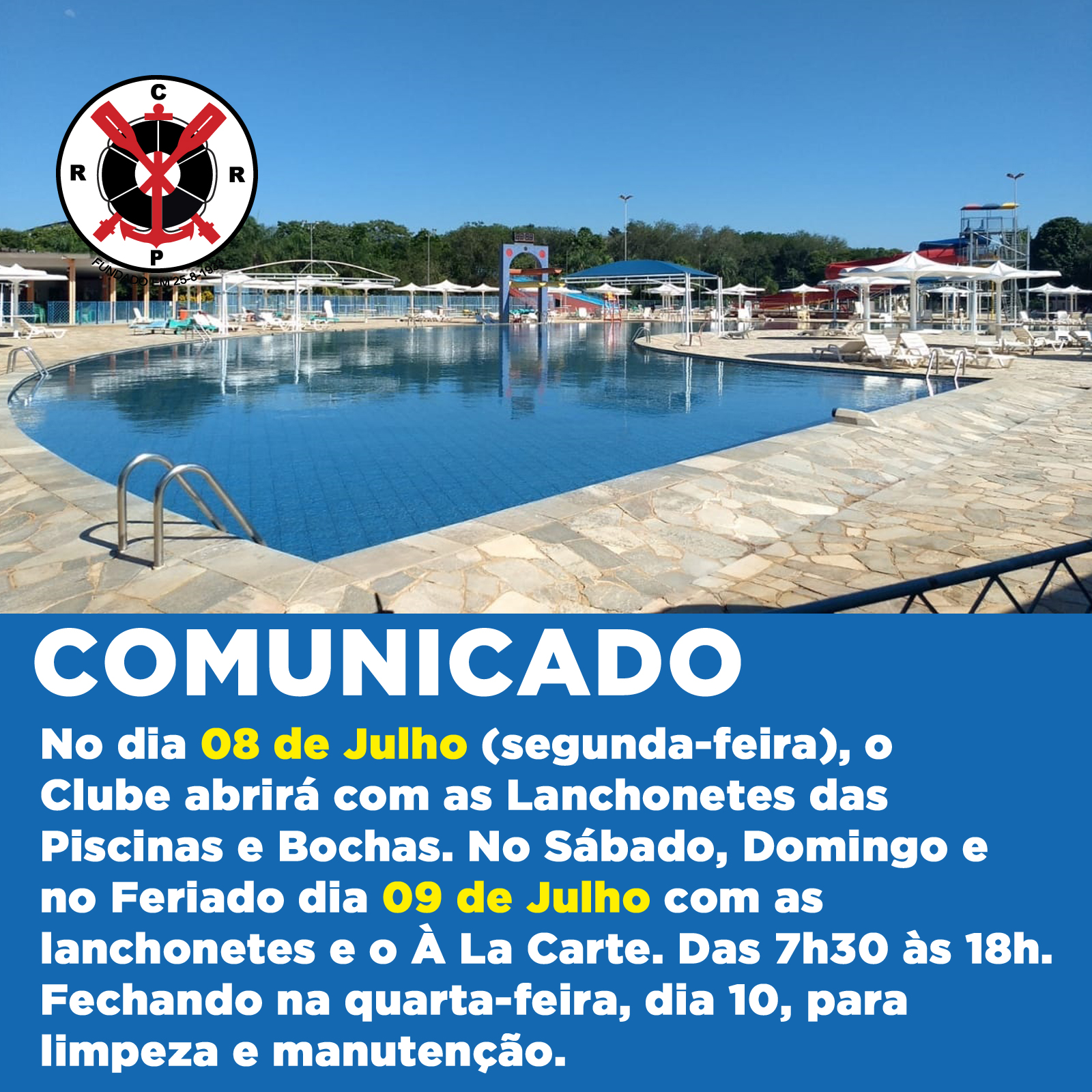 Comunicado Feriado Dia 09/07