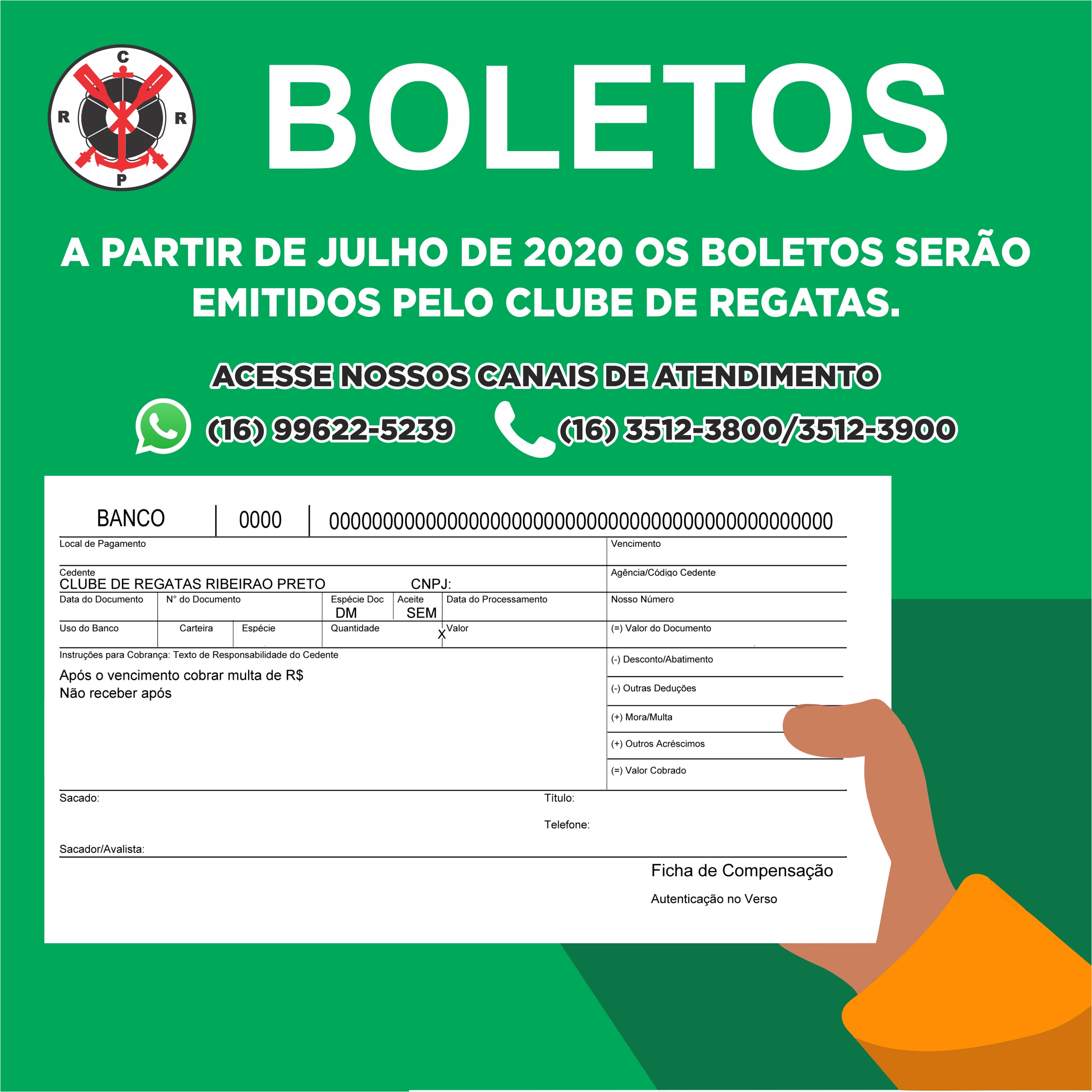 Boletos serão emitidos pelo Regatas