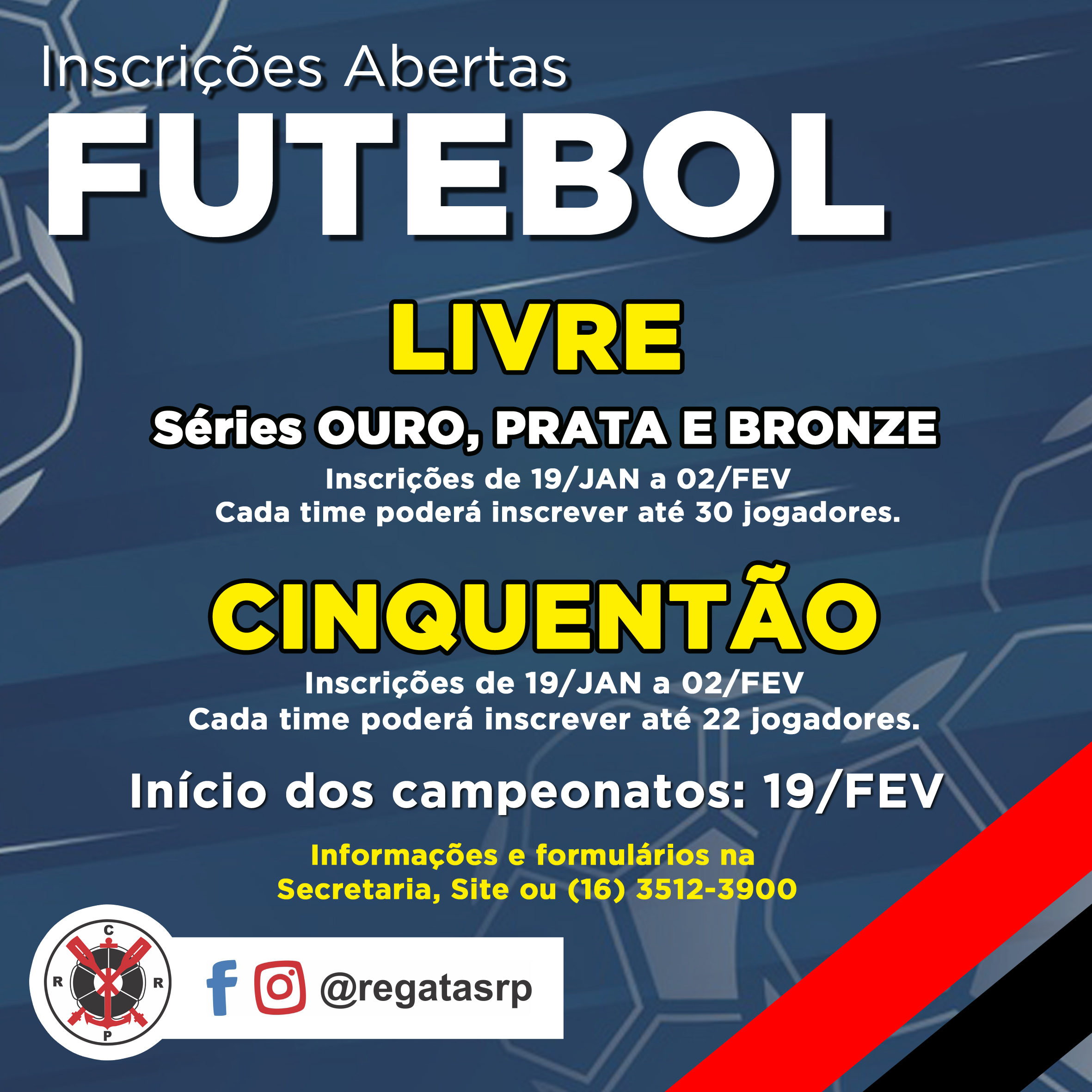 Futebol – Inscrições Abertas